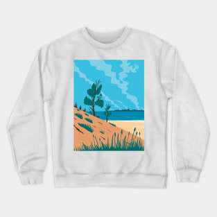 Indiana Dunes National Park  in Northwestern Indiana United States WPA Poster Art Color Crewneck Sweatshirt